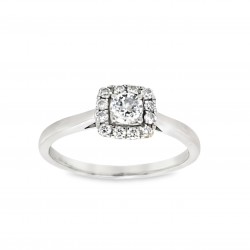 Pre Owned 18ct White Gold Diamond Cluster Ring ZX435